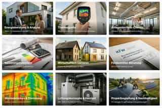 Zu sehen sind die verschiedenen Leistungen von Energieberatung Manuel Löbbert aus Hennef.